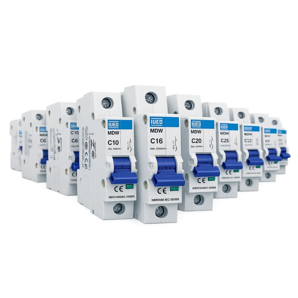 Disjuntor Unipolar WEG MDW-C Curva C 6A a 100A 1P Trilho DIN