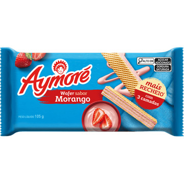 Aymoré Wafer Sabor Morango 105g