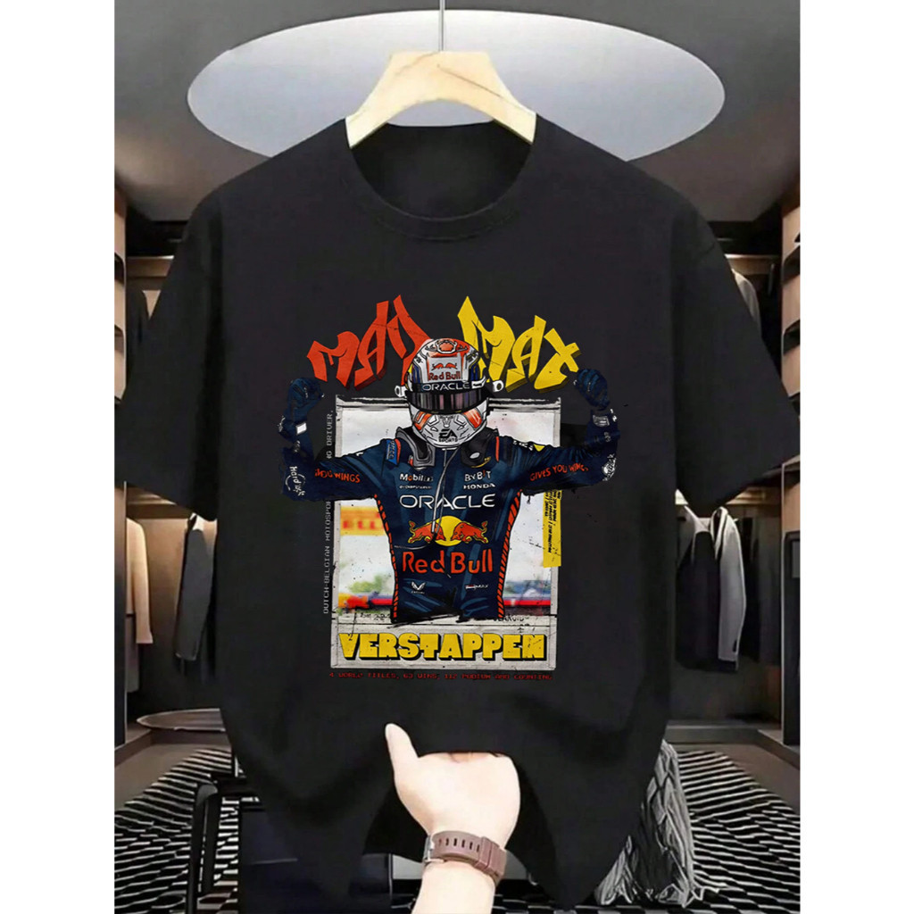 [Camiseta Premium em Algodão Puro]GXG Camiseta Masculina Estampa Speed Driver World Champion MAX VERSTAPPEN Streetwear