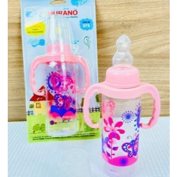 Mamadeira Murano 240ml com Bico de Silicone Ortodôntico – Azul ou Rosa