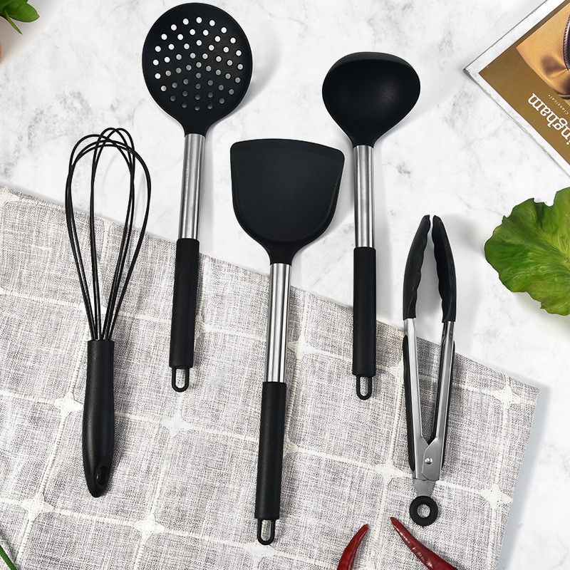 Espátula de Silicone chinês utensílios de cozinha conjunto antiaderente espátula colher cozimento ovo batedor panela que