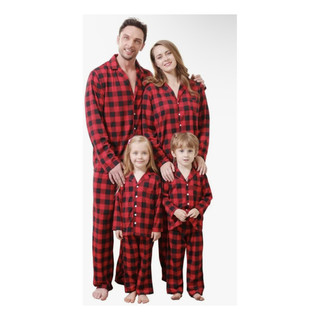 Pijama Térmico Neve Xadrez Adulto Longo Botão