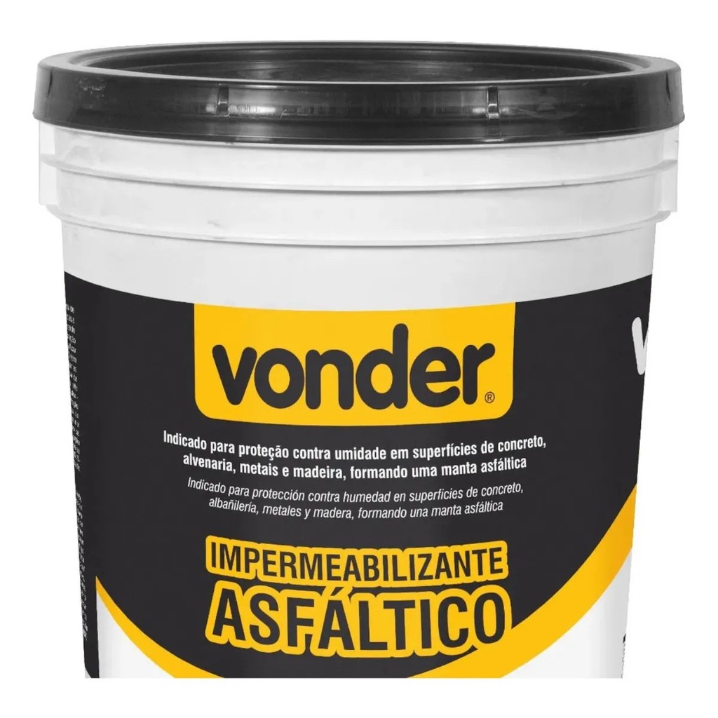 Manta Líquida Asfáltica Vonder 18l Para Alicerces E Muros Preto - Preto