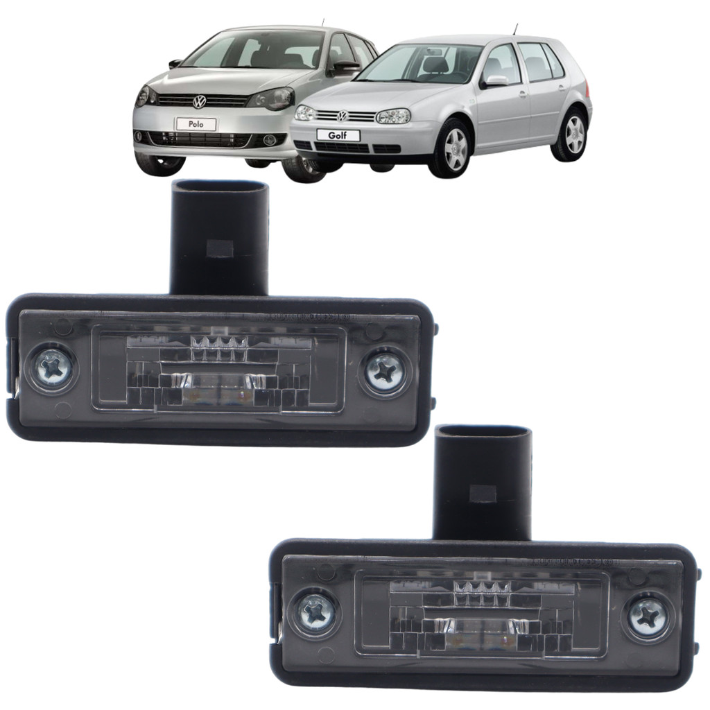 Par De Lanterna Luz De Placa Polo 2003 Até 2012 Golf Sapão 2000 Até 2006