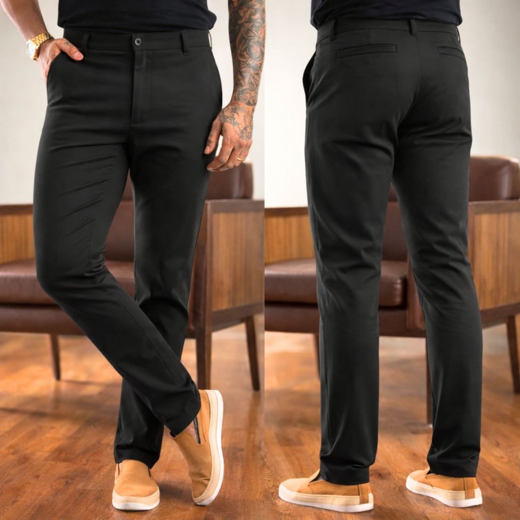 Calça de Sarja Alfaiataria Masculina Esporte Fino Chino com Bolso Embutido em Oferta na Shopee