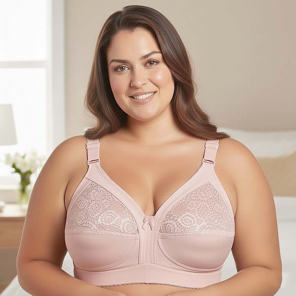 Sutian Plus Size Reforçado Pala Dupla Forrado Renda Soutien Alça Larga