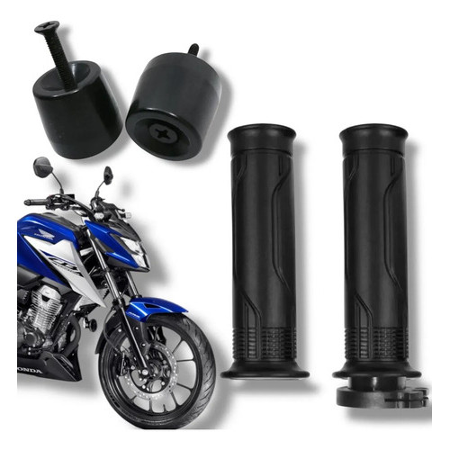 Par Manopla + Pesinho Honda Cb 300f Twister 2025 2026 Preto