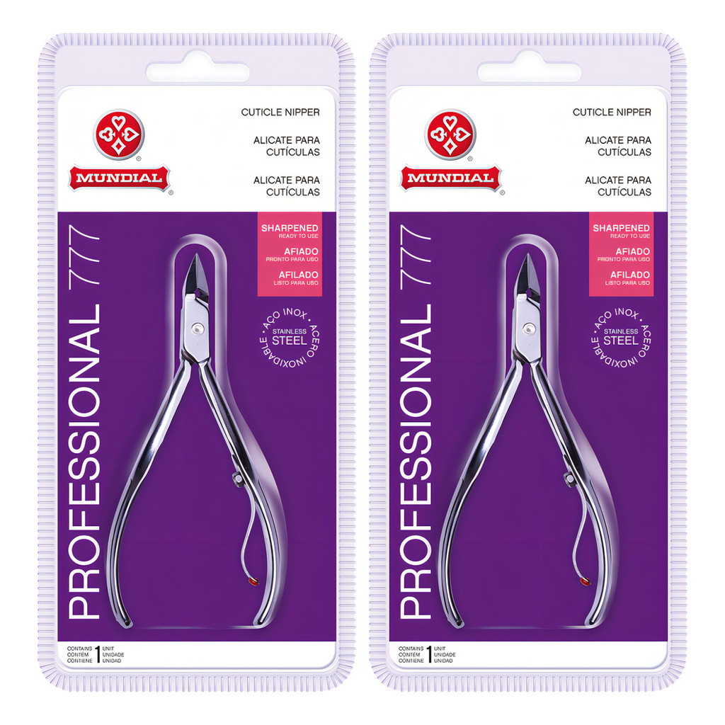 Alicate Cuticula Profissional Afiado 2 Unidades + Mundial Prateado em Oferta na Shopee
