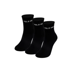 Kit 3 Pares Meias Confortáveis Cano Alto Polo Wear Preto