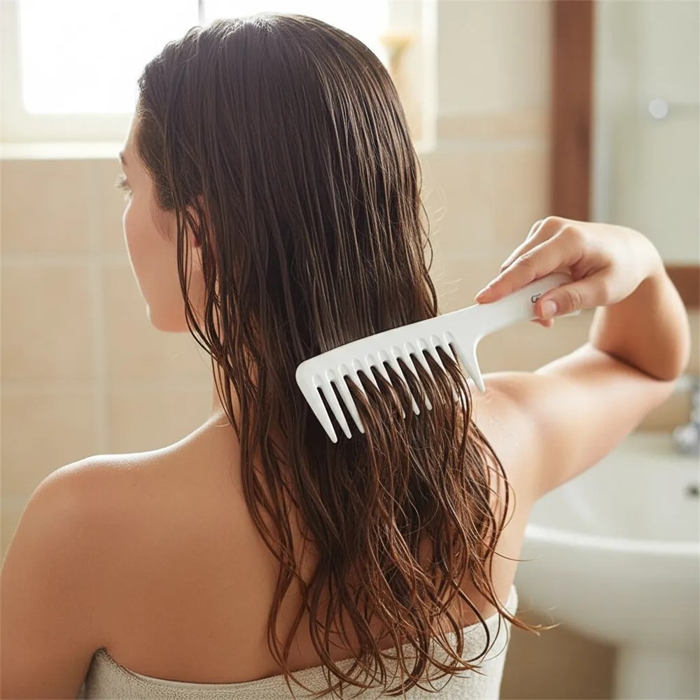 Pente de Carbono para Penteado Dente Largo Profissional Branco cod 1153 em Oferta na Shopee