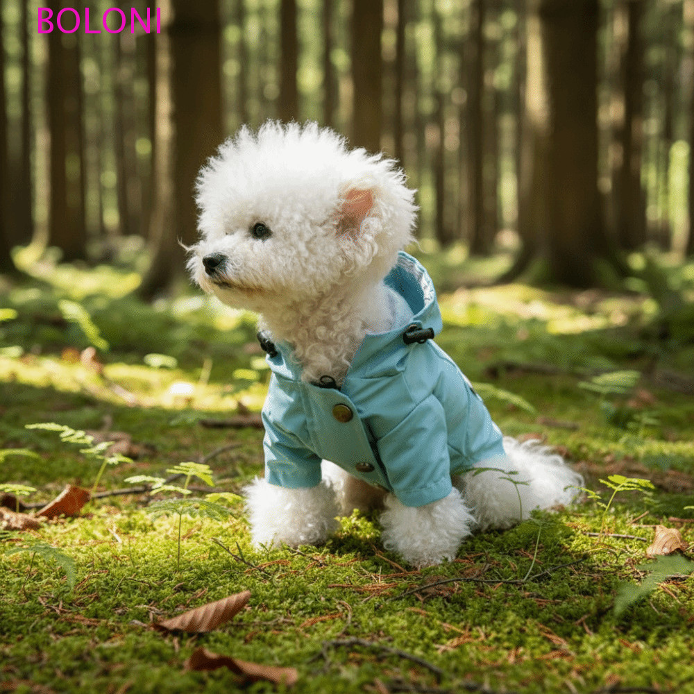 Roupas Impermeáveis Para Cães BOLONI , Com Capa De Chuva Capuz Ajustável Zíper , Jaqueta De Duas Pernas