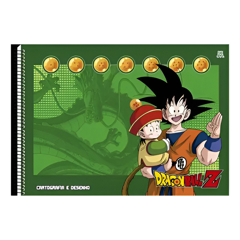 Caderno Desenho Cartografia Dragon Ball 60 folhas
