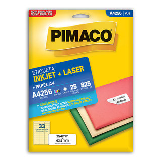 Etiqueta inkjet/laser A4256 com 25 folhas Pimaco