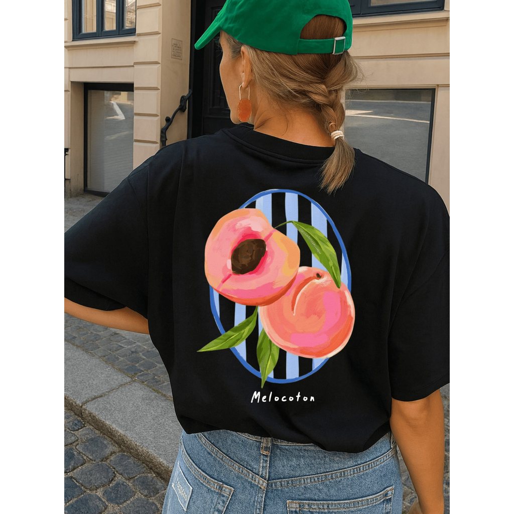 Camiseta Brasileira Floral Oversized Camisetão Tshirt Gola Redonda Verão Moda Praia Piscina - Melocoton