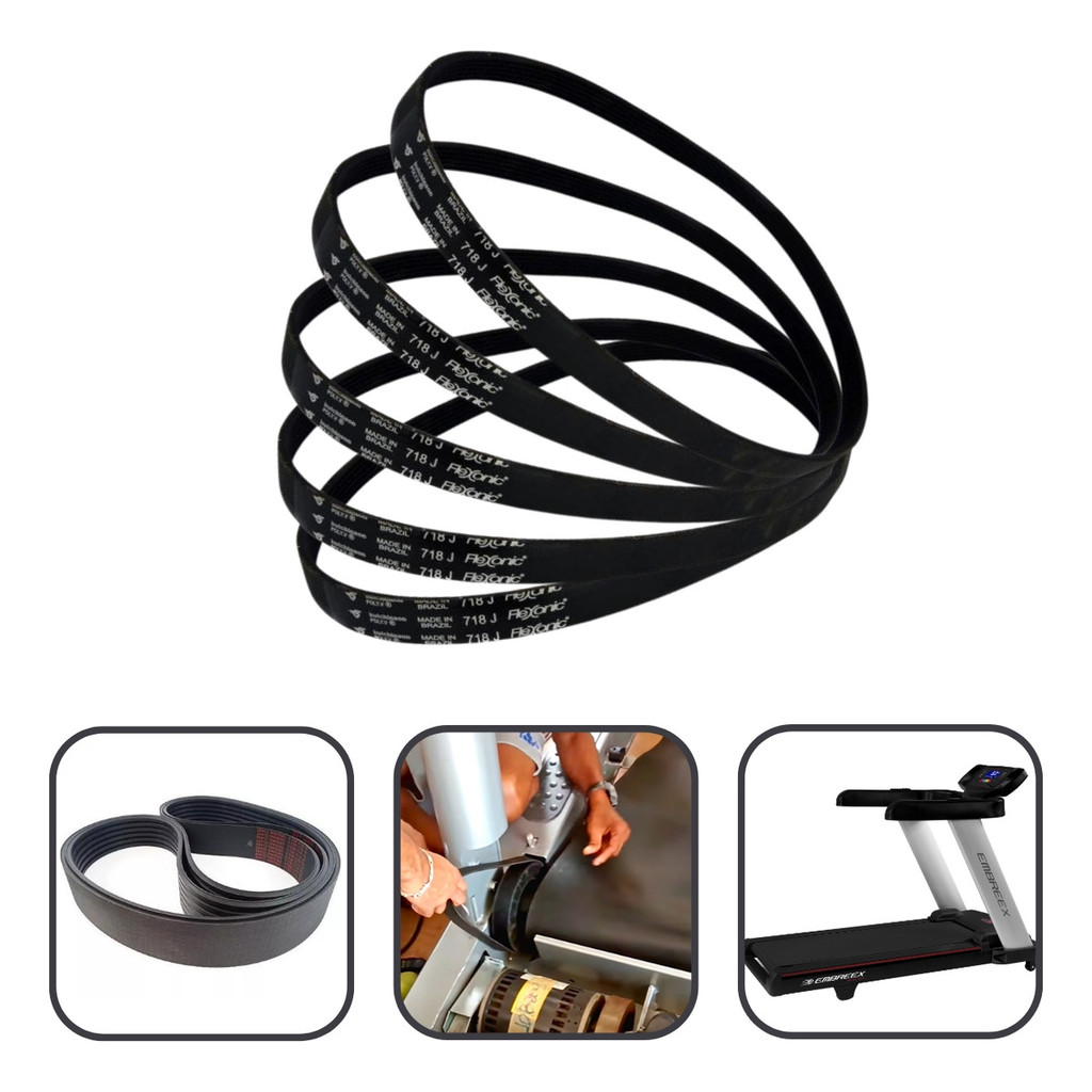 Kit 5 Correias Para Motor 6pj 718 Compatível Para Esteira Embreex Reposição