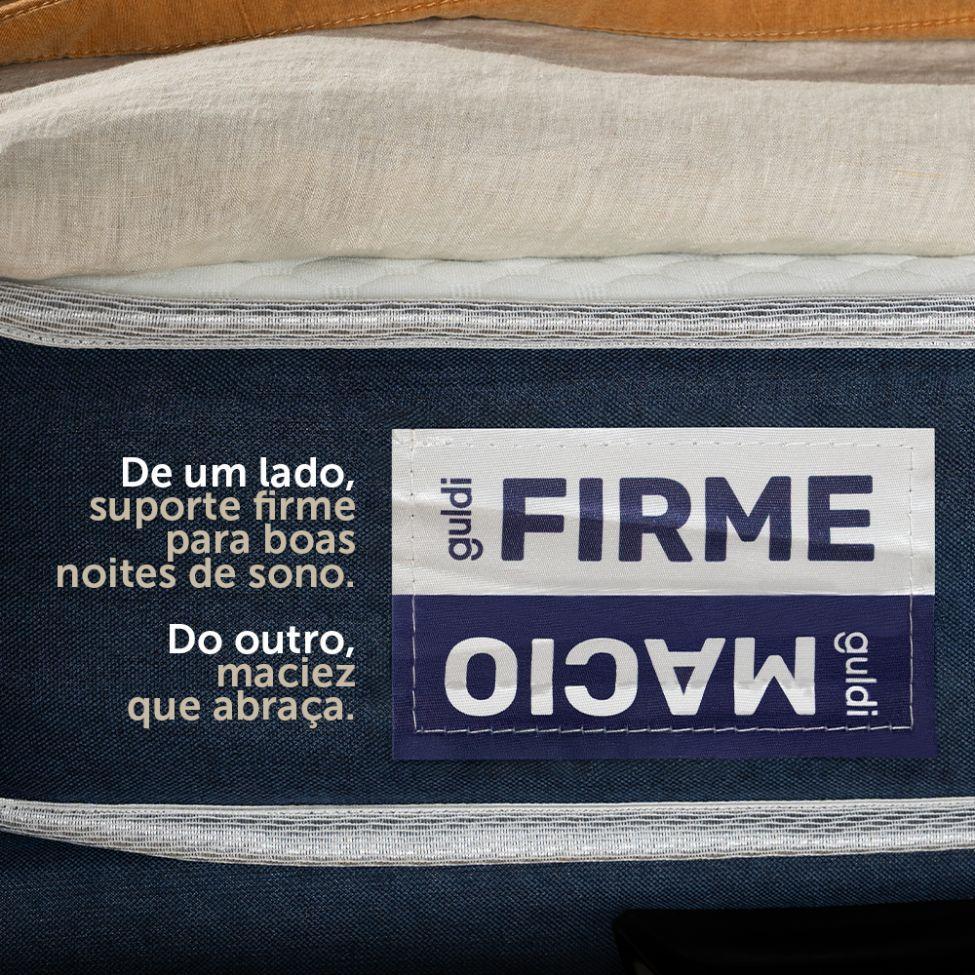 Colchão Queen Guldi Duplo Plus D28 (16x158x198) Branco e Azul
