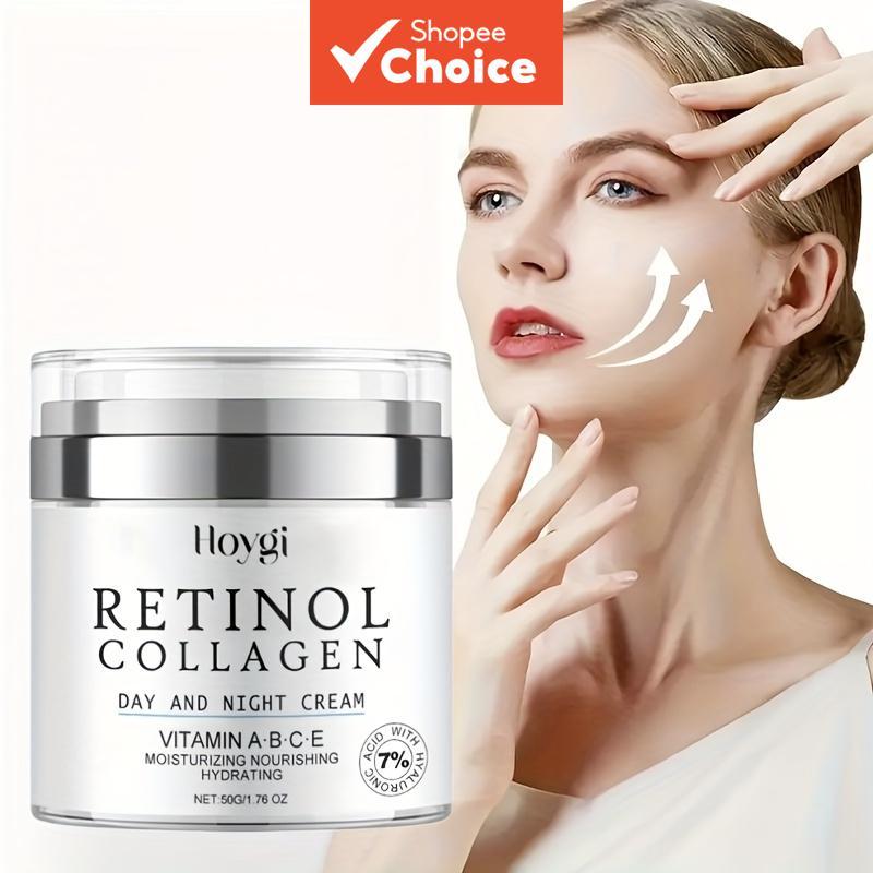  Creme Noturno de Retinol e Colágeno 50g com Vitamina C & E – Fórmula Antienvelhecimento & Hidratante para Todos os