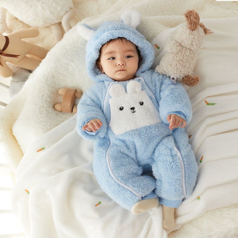 Roupas de algodão roupas fofas mais grossas outono inverno roupas moda macacões de bebê escalada roupas de bacalhau de b