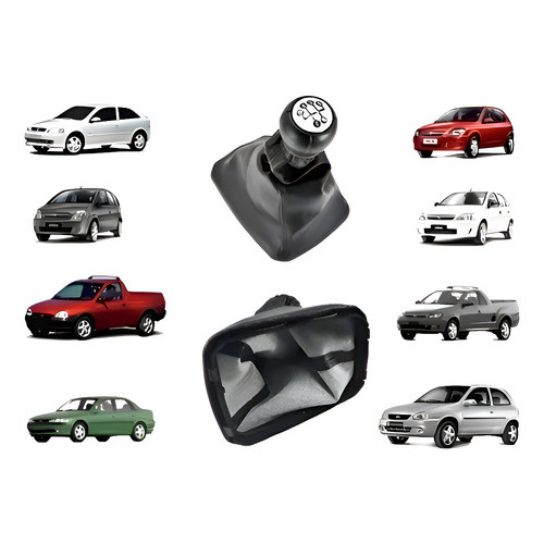 Kit Coifa Cambio + Manopla Cambio Corsa Celta Vectra Meriva Preto