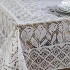 Toalha De Mesa Renda Branca Retangular Cozinha Sala Jantar 4 E 6 Lugares Elegante Decorativa Sofisticada