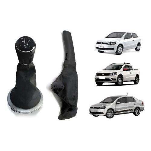 Kit Manopla Cambio E Manopla Freio De Mão C/ Coifa Vw Gol G3