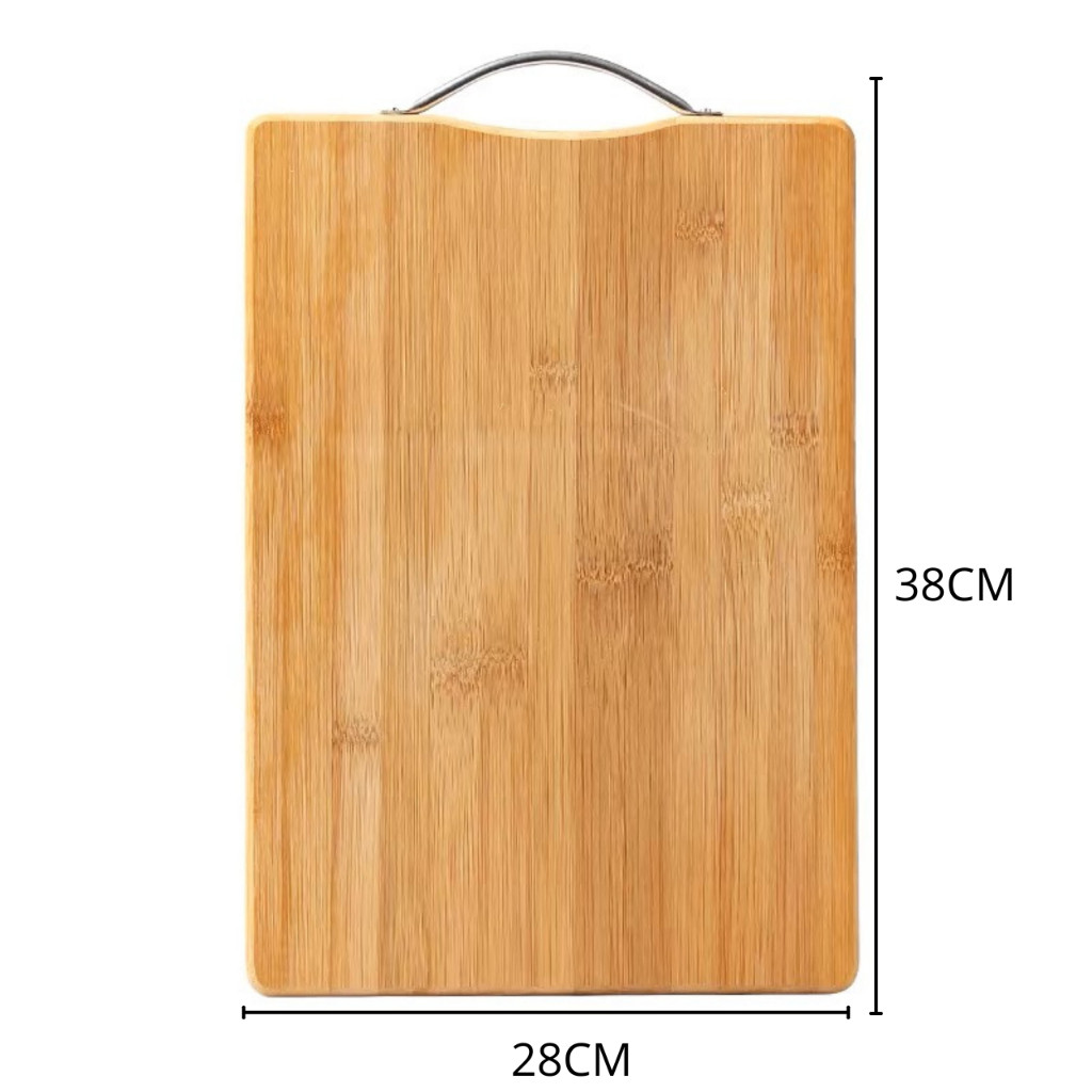 Tábua de Corte Bambu Grande 28x38cm Carne Churrasco Cozinha Profissional Frios Queijos Madeira Resistente