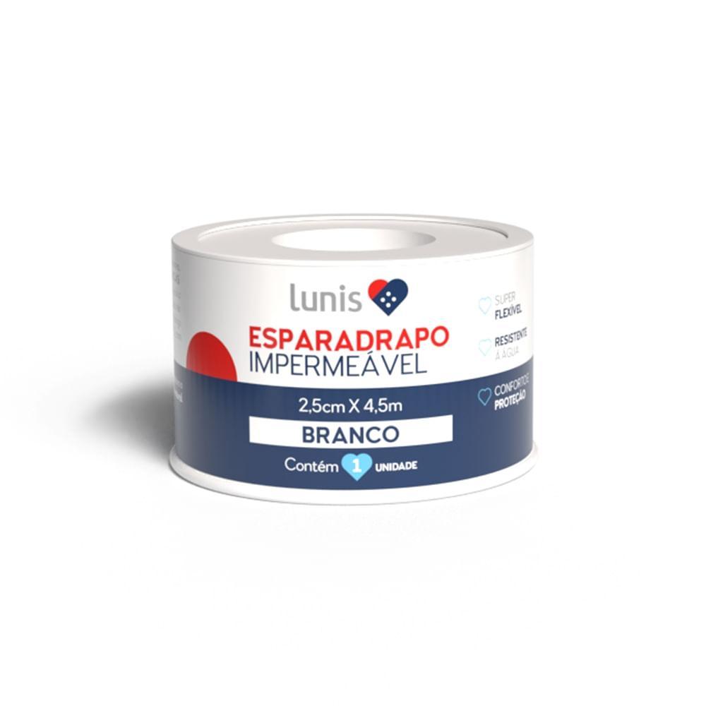 Esparadrapo Impermeável Lunis Branco 2,5cm X 4,5m Esparadrapo Impermeavel Lunis Branco 2,5cm X 4,5m