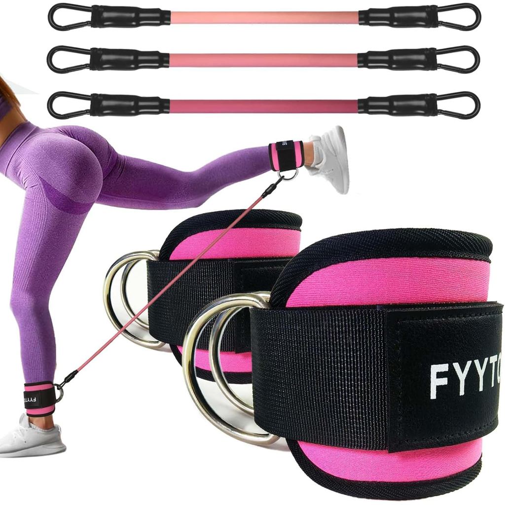 Faixas de Resistência para Tornozelo com Alças, Treino para Mulheres em Casa, Exercício de Glúteos em Casa, Cinta de Tor
