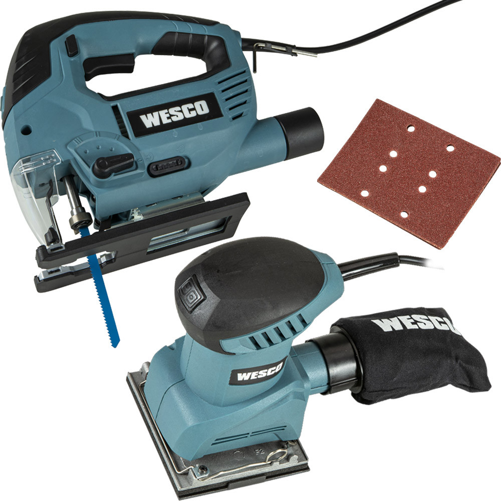 Serra Tico Tico Para Madeira 850W WS3772 com Lixadeira de Mão Oscilante 240W WS4151 Wesco