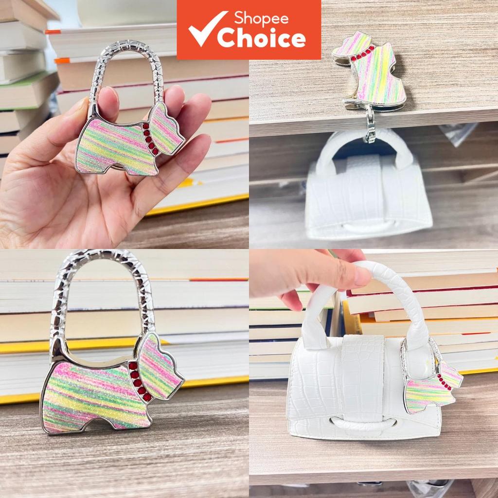 Mesa Bolsa Gancho Coelho Design Glitter Saco Cabide Portátil Titular Acessório De Presente Para Mulher