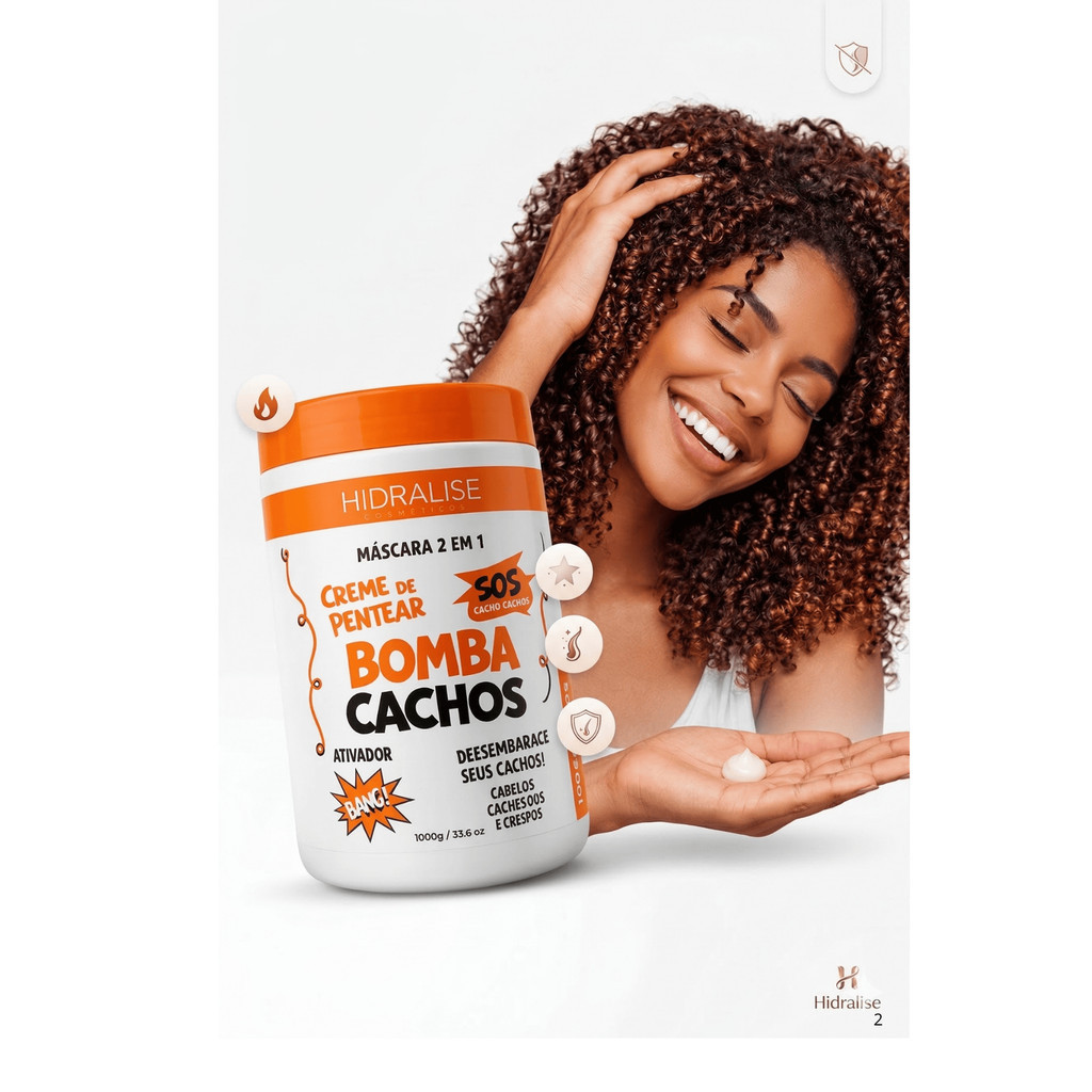 Bomba Cachos Hidralise 1kg  Ativador de Cachos + Anti Frizz + Super Definição