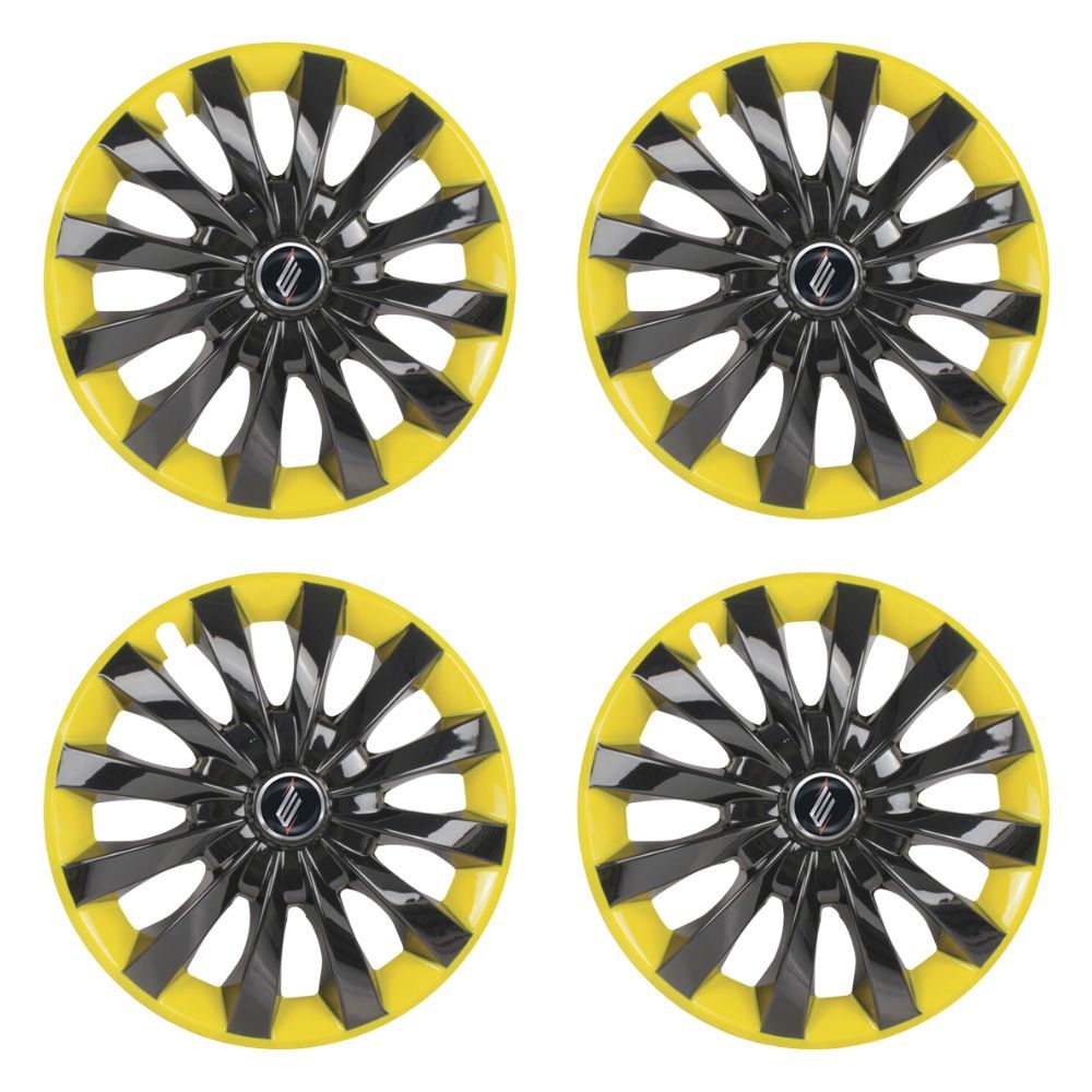 Jogo 4 Calotas Esportiva Universal Flap Black Yellow Aro 13
