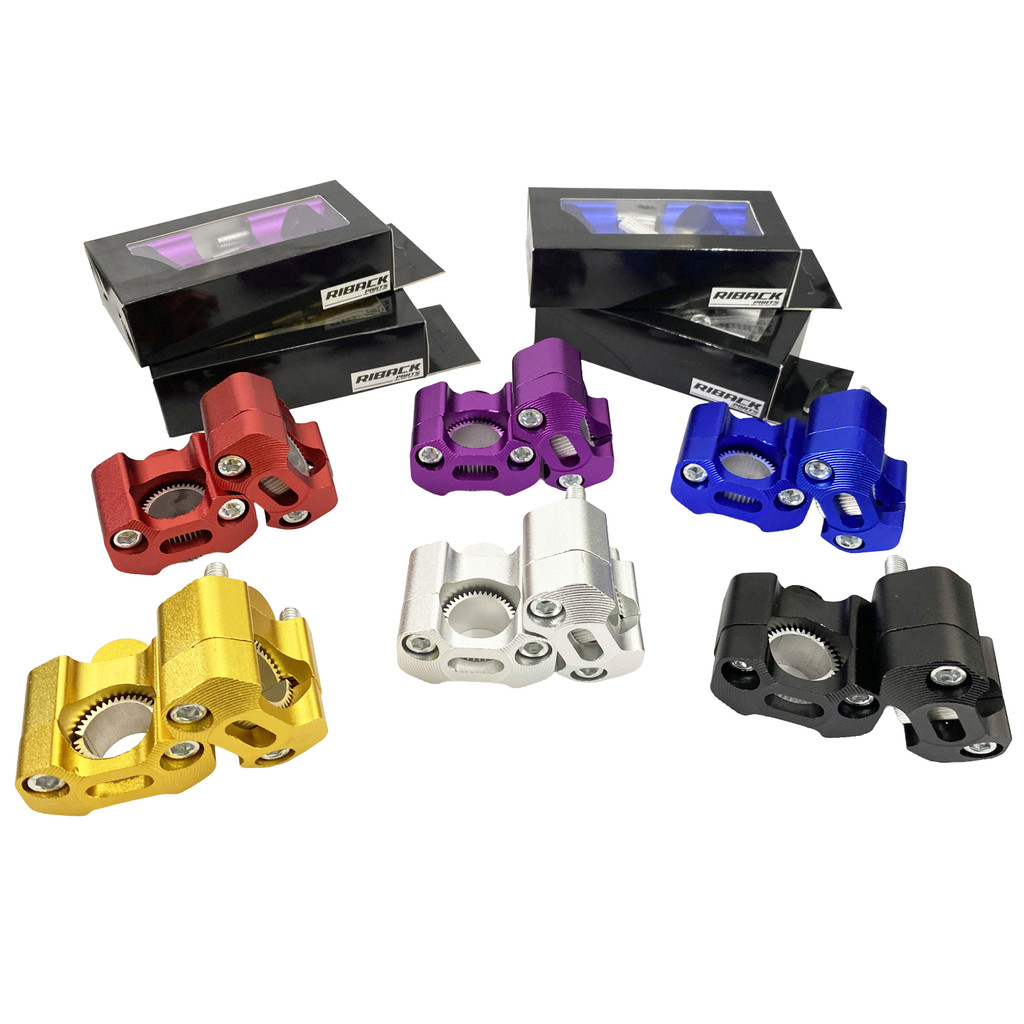 Par de Adaptador Alongador Suporte Para Guidão Universal 22mm e 28mm Fat Bar em Alumínio Anodizado
