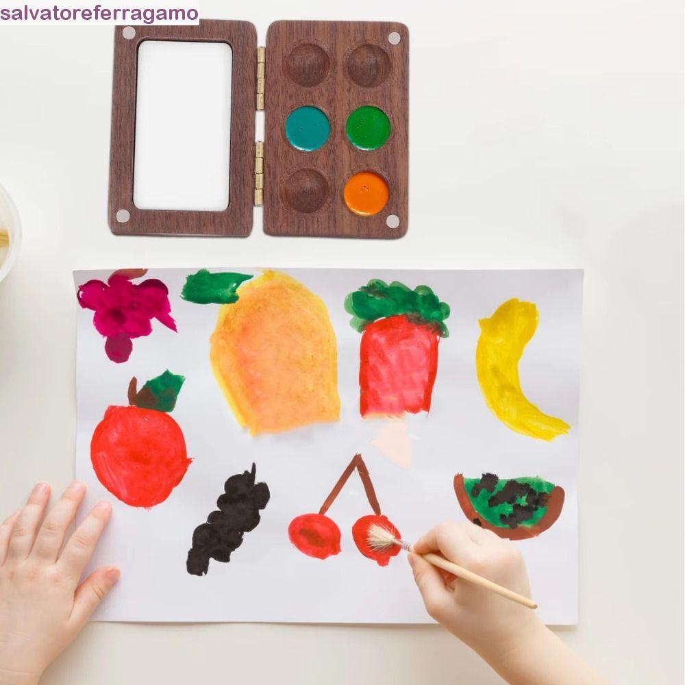 Paleta De Aquarela SALVATOREFERRAGAMO , Mini Caixa De Pintura De Sucção , Bandeja Mistura Compacta Portátil