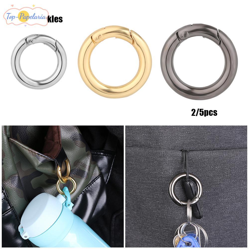 Perfumado 5/10 Pçs Primavera O-Ring Fivelas Preto Ouro Prata Liga De Zinco Ganchos Redondo Push Gatilho Snap Fecho Clipe