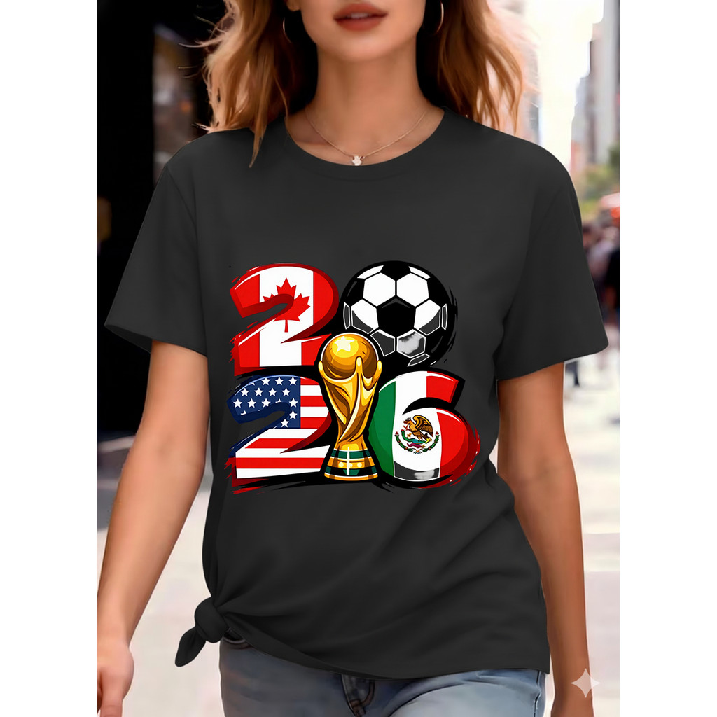 Camiseta 2026 Copa Mundial Canadá Estados Unidos México Futebol Camiseta De Futebol Masculina