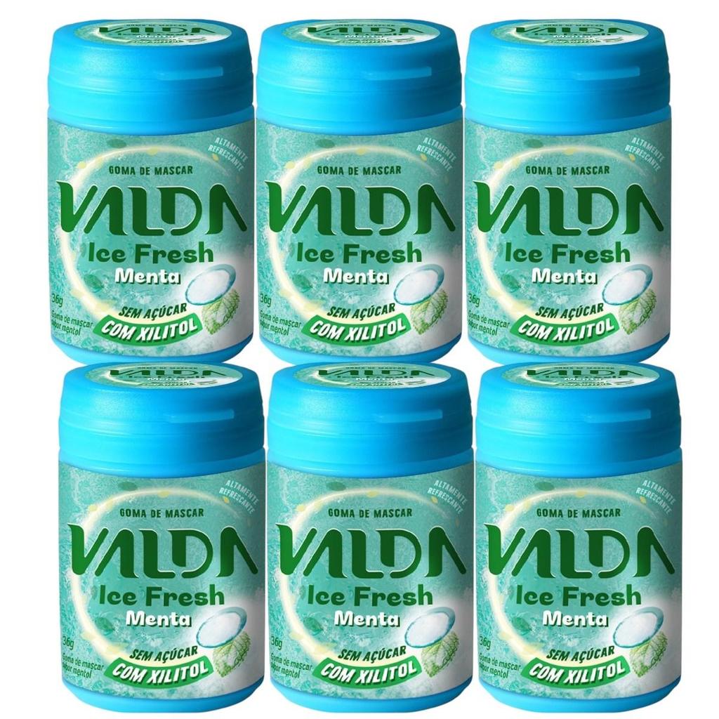 Valda Ice Fresh Menta Gomas Caixa Com 6 Potes De 36g Cada