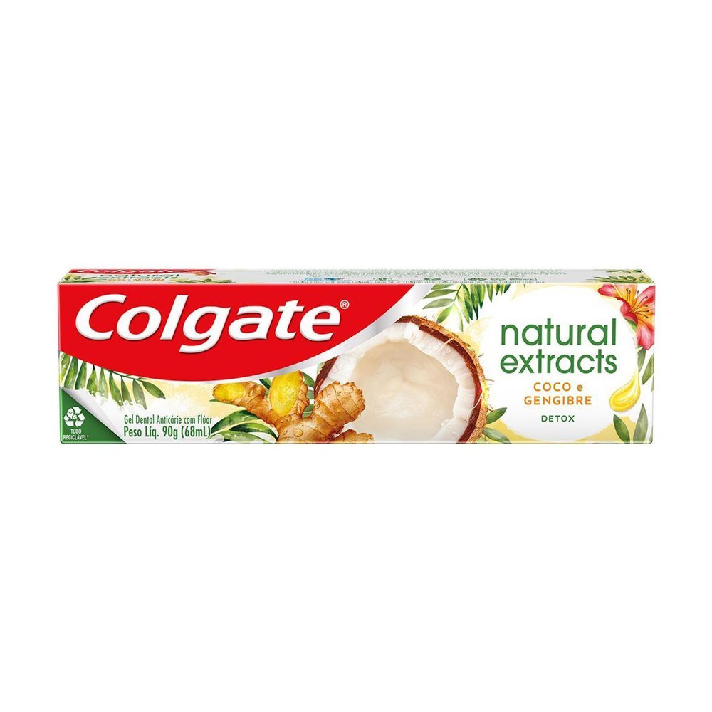 Creme Dental Colgate Natural Extracts Detox Coco e Gengibre 90g