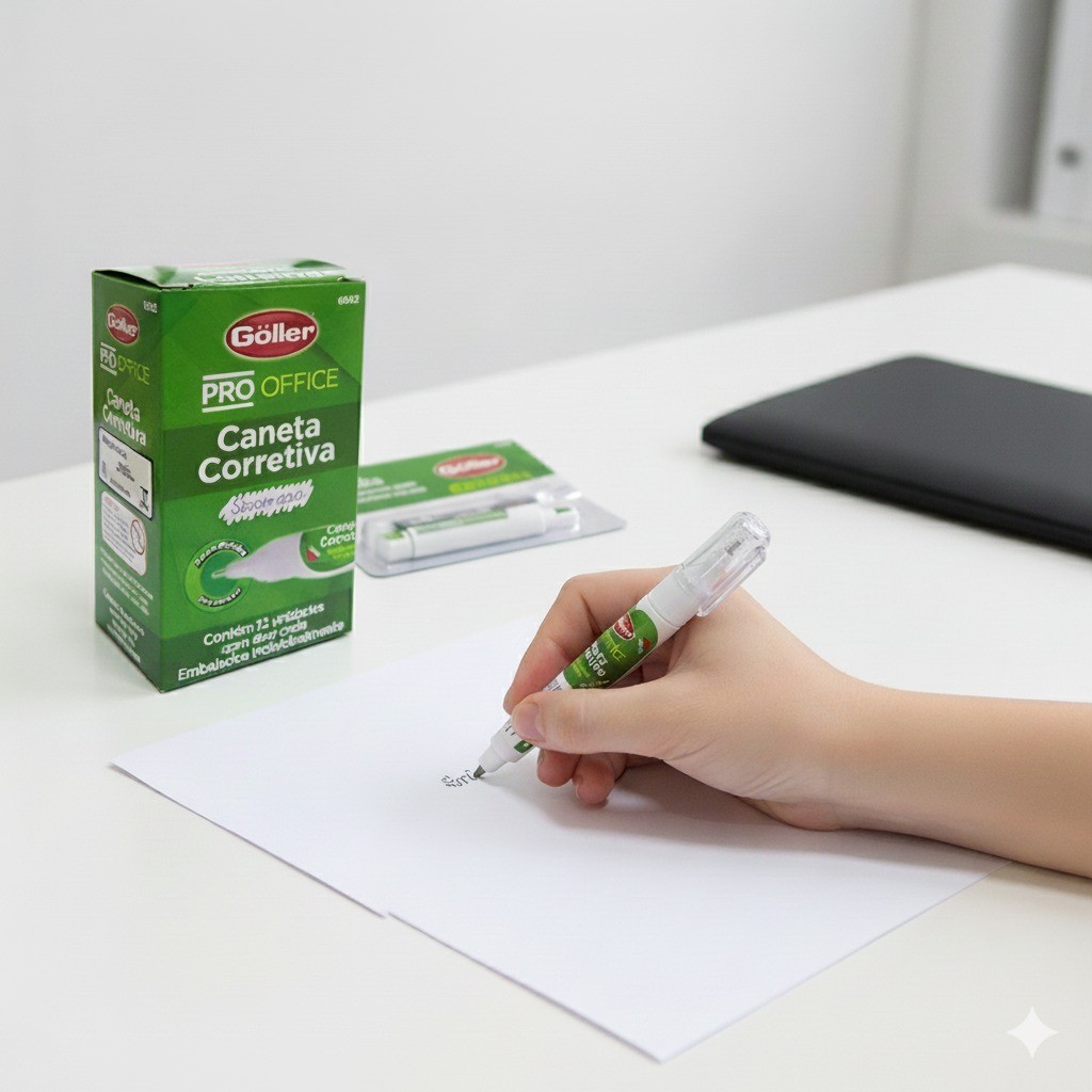 Kit 3 Canetas Corretivas 6ml  Escolar e Escritório atual