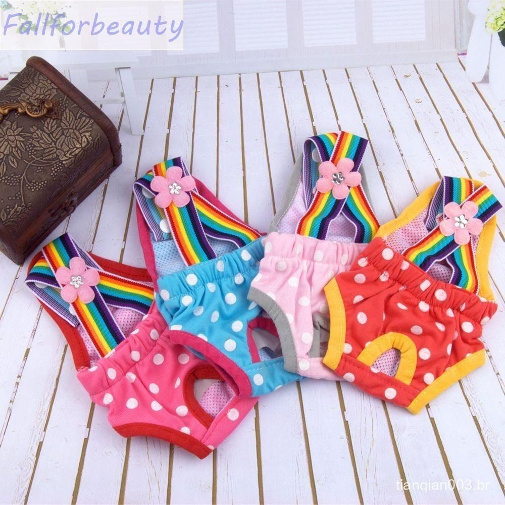 FALLFORBEAUTY1 Lavável Respirável Dots Imprimir Underwear Pet Físico Pant Fêmea Fralda Do Cão Calcinha/Multicolor