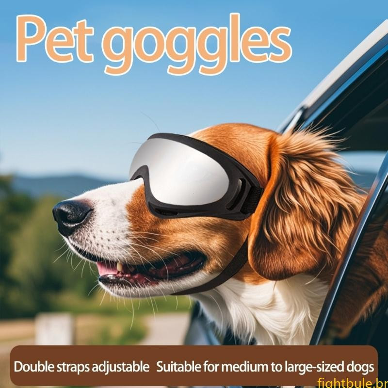 Óculos Sol Para Animais Estimação Alça Elástica Fig Design À Prova Neve Cães Amorosos Aventura