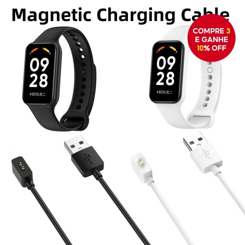 Xiaomi Redmi Watch 5 5lite 5active 4 Mi Band 8 9 Pro Cabo De Carregamento Magnético Preto Carregador Usb Rápido