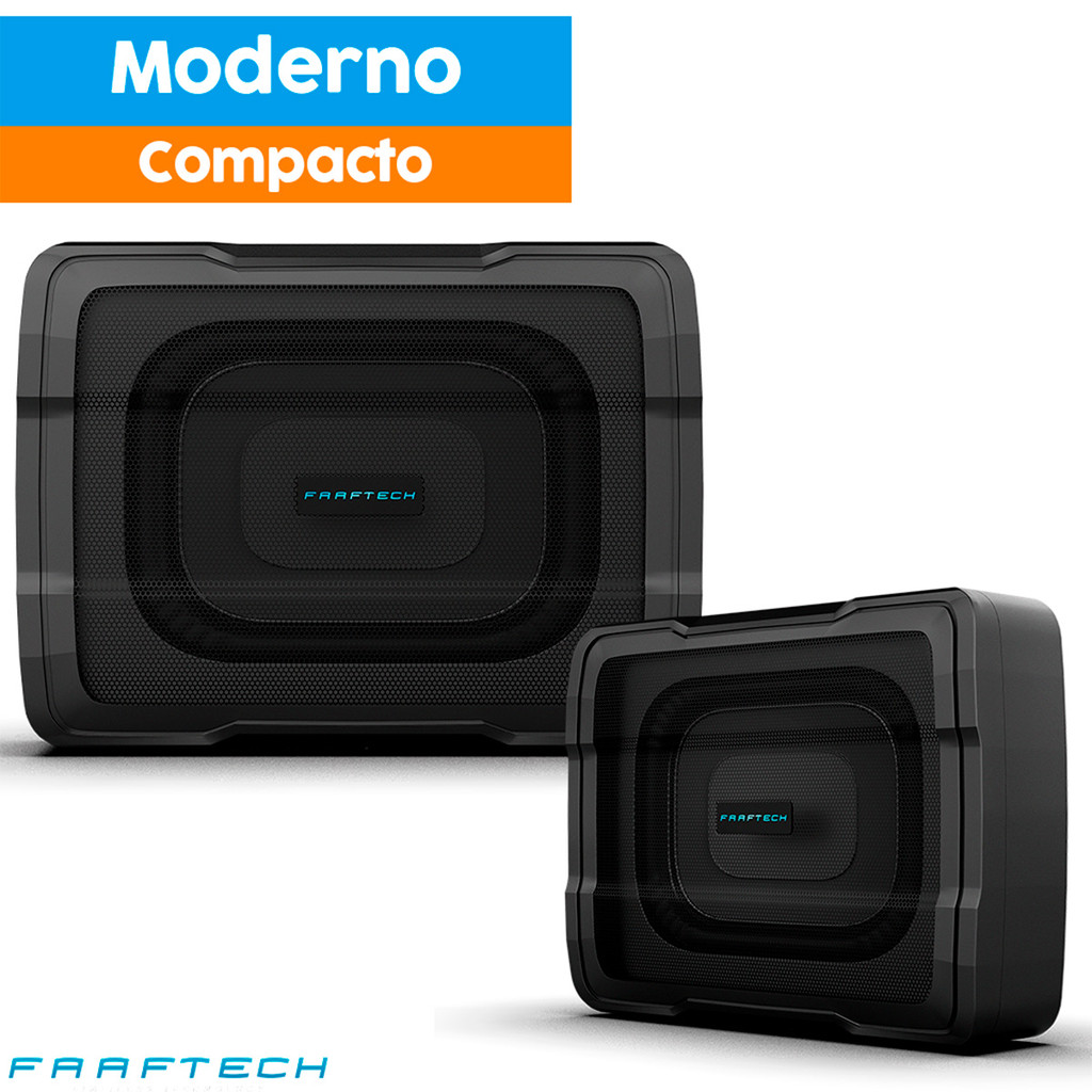 Caixa Som Automotiva Subwoofer Selada Slim Amplificada Potente E Plug And Play 6x8 100w Faaftech