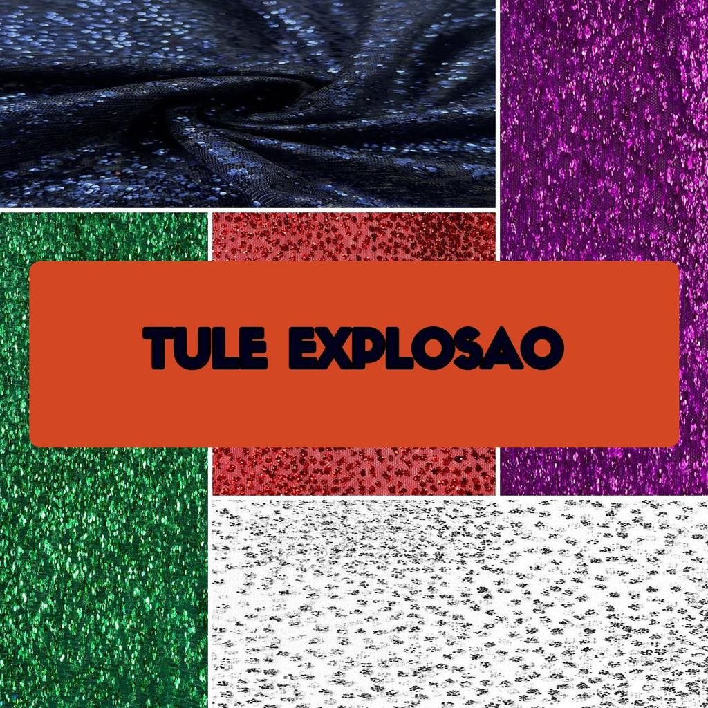 6 Metros Tecido Tule Explosao de Glitter Flocado de Poliamida (6m x 1.50m) em Oferta na Shopee