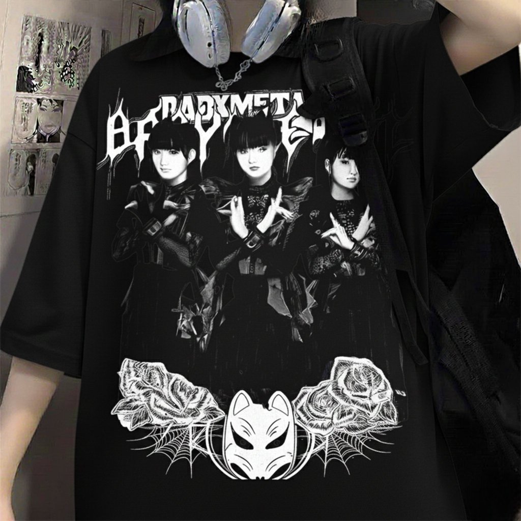 Camiseta branca BABYMETAL Show Rock Metal Premium Envio Imediato em Oferta na Shopee