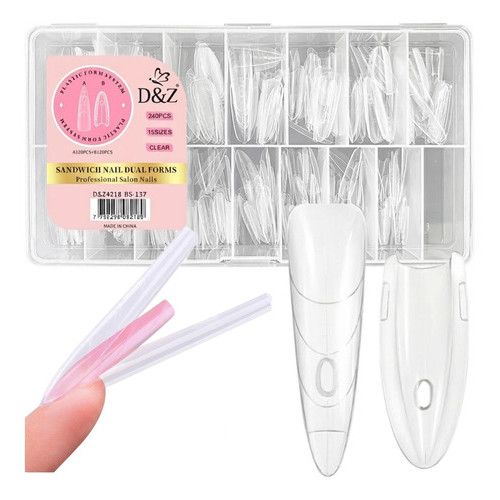 Molde F1 Sanduiche Bailarina Apice Baixo D&z Alongamento Transparente para alongamento de unhas de gel Polygel acrigel