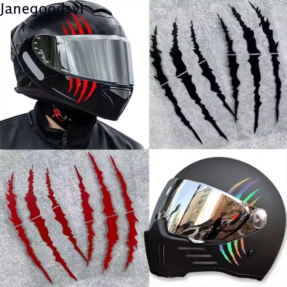Adesivos De Motocicleta JANEGOODSVI , Capacete DIY Com Garra De Demônio Vinil Para Carro De Cor Sólida À Prova D'água