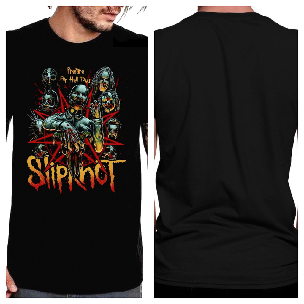 [Camiseta Premium em Algodão Puro]TT Camiseta Slipknot Show Brasil Camisa Modelo Masculino Camisa New Metal Baterista