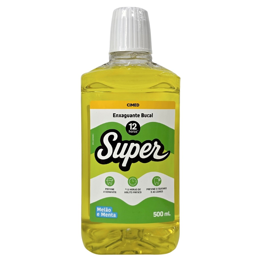 Enxaguante Bucal Com Flúor Melão e Menta Super Cimed 500ml