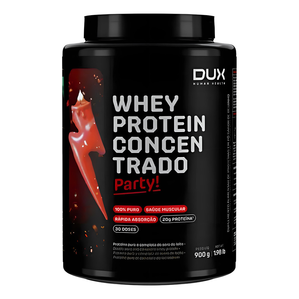 Whey Protein Concentrado Party! Pote 900g Sabor Churros Dux